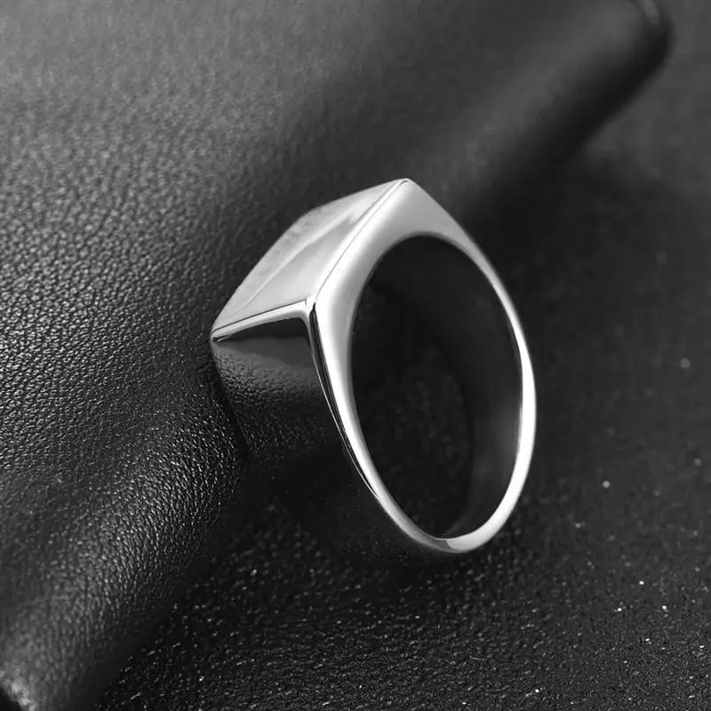 Minimalistisk Signetring för Herrar