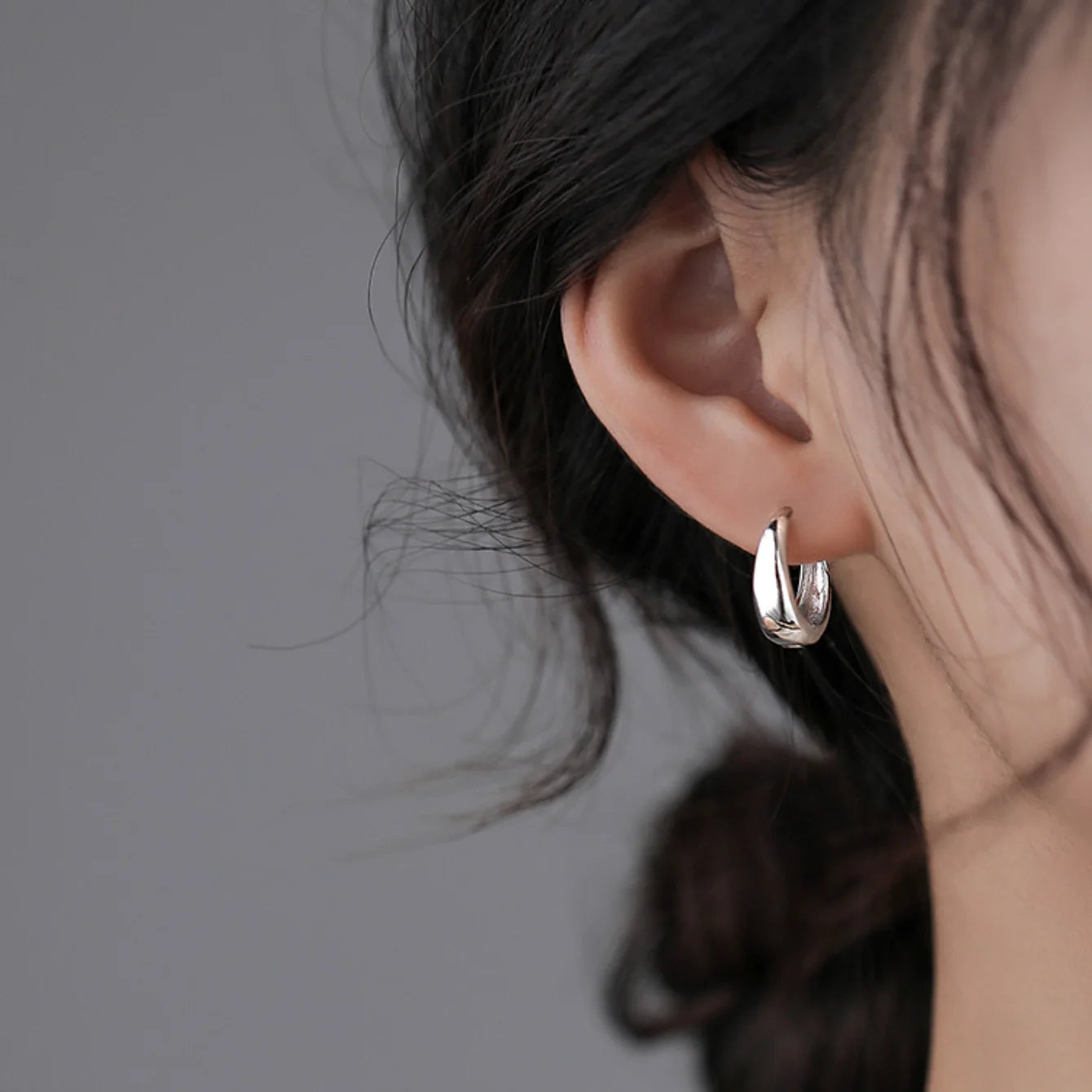 Cirkelformade Hängande Hoops Örhängen