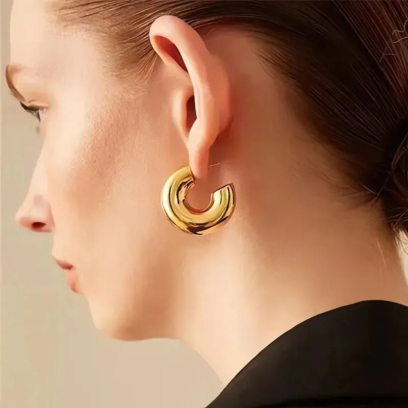 SLEEK HOOPS EARRINGS Gold