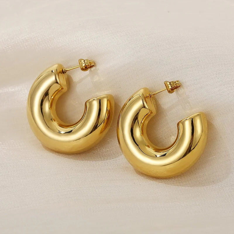 SLEEK HOOPS EARRINGS Gold
