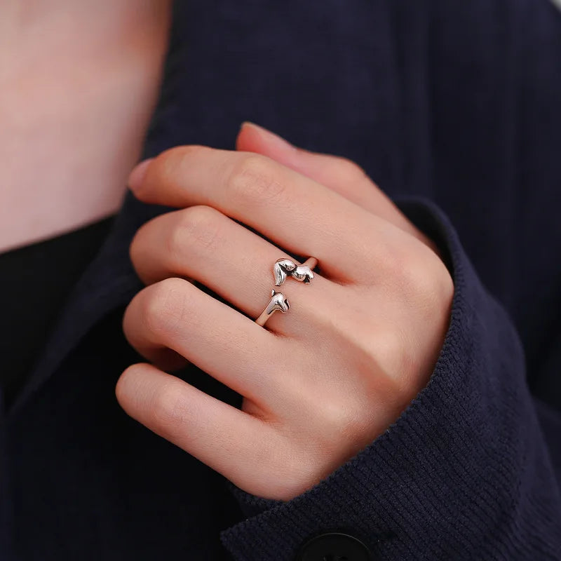 Justerbar Ring i Vintage stil – Taxmotiv för Djurälskare