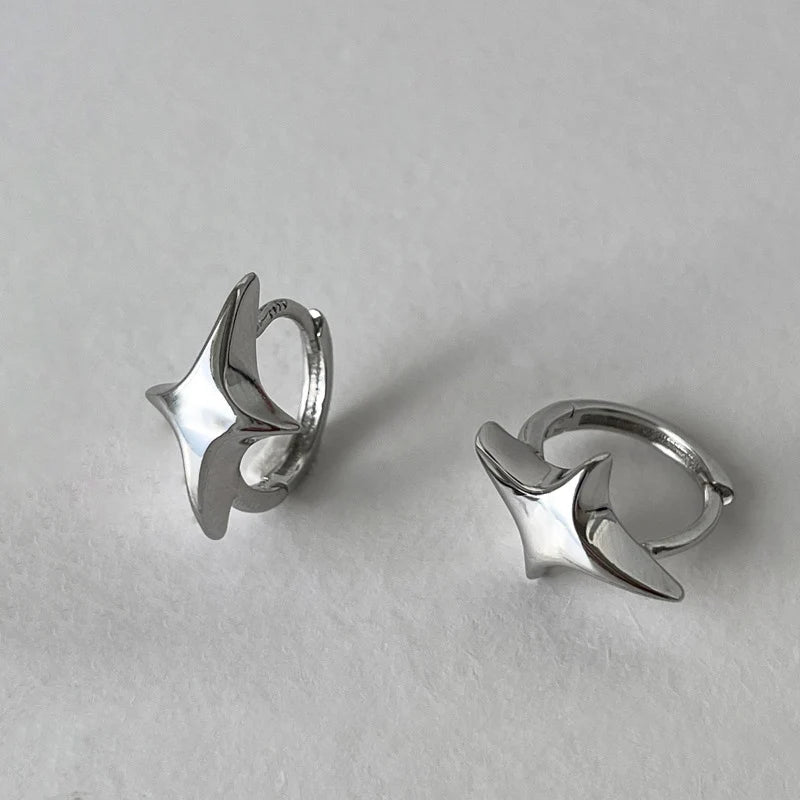 STAR GEO HOOPS Silver