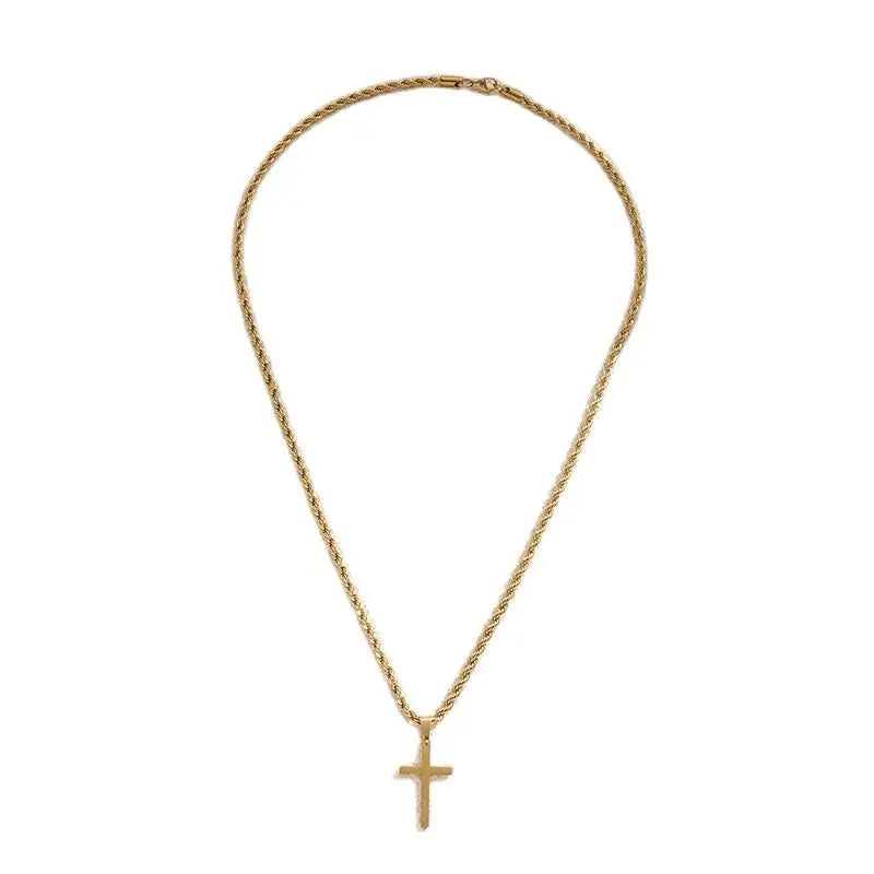 Guldfärgat halsband med kors