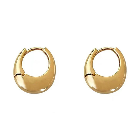 MOON HOOPS EARRINGS Gold