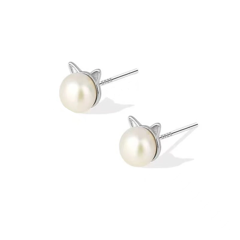 Mini Kattörhängen Studs med Pärla