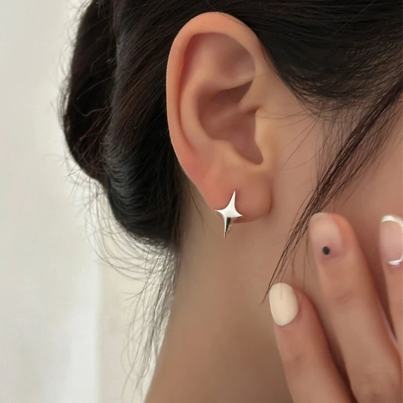STAR GEO HOOPS Silver