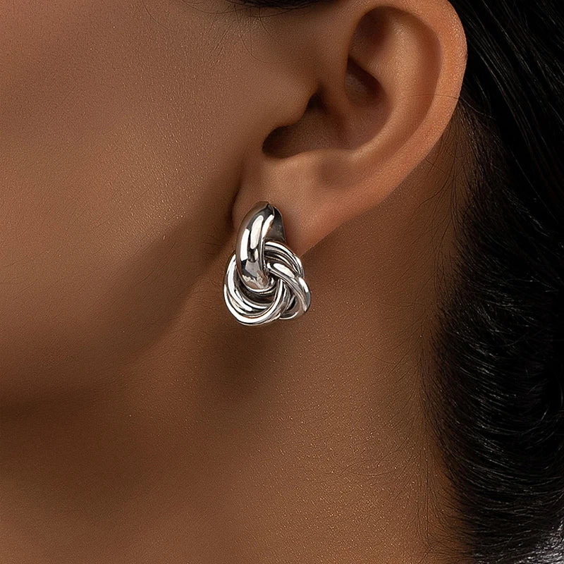 KNOT HOOPS EARRINGS Silver