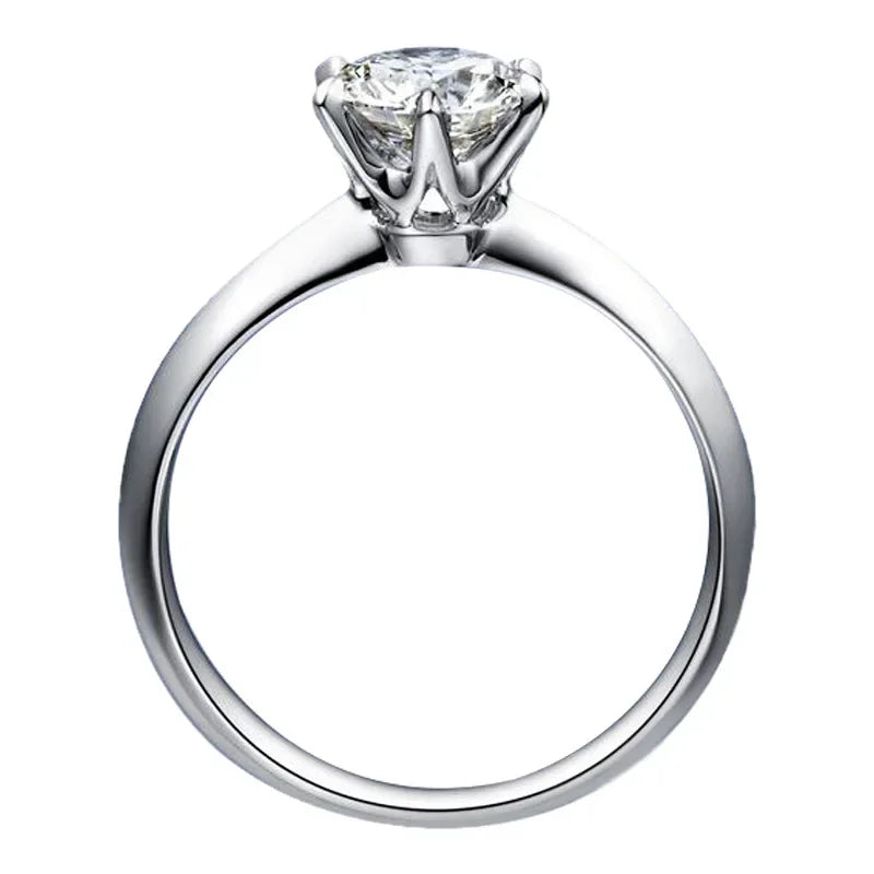 Vigselring i Sterling Silver med äkta Moissanit