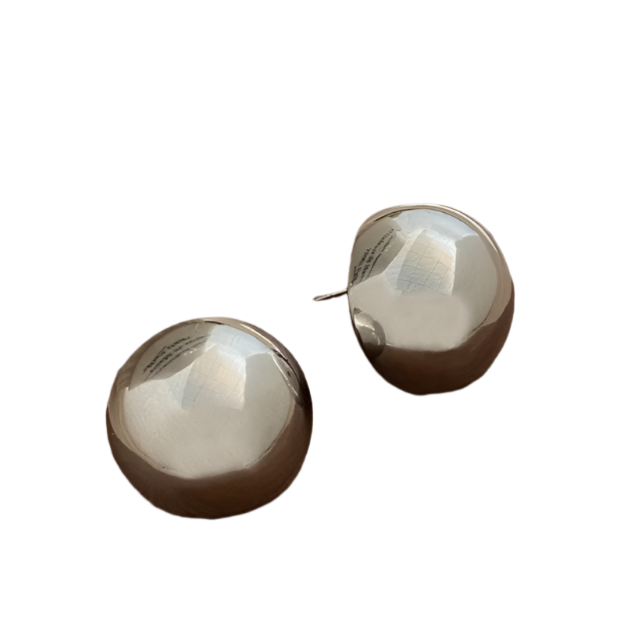 CHUNKY GLOBE EARRINGS Silver