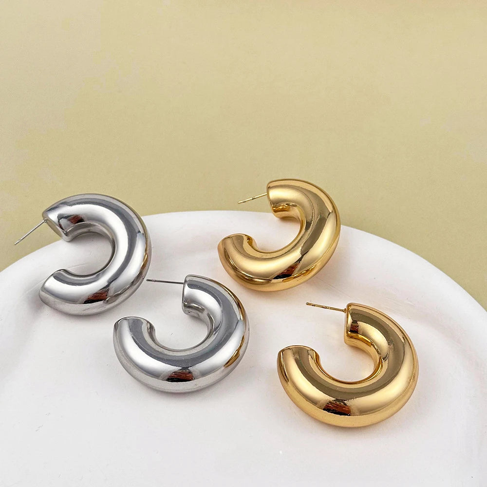 SLEEK HOOPS EARRINGS Gold