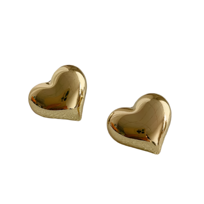 HEART STUDS EARRINGS Gold