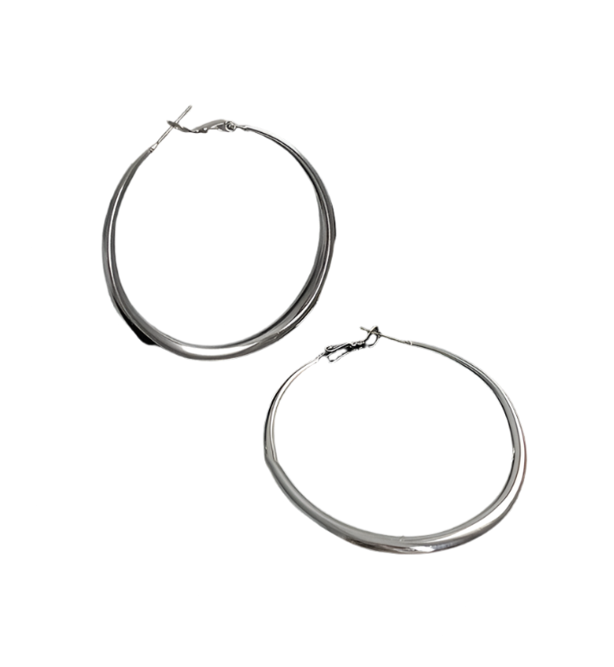 LARGE HOOP EARRINGS Silver