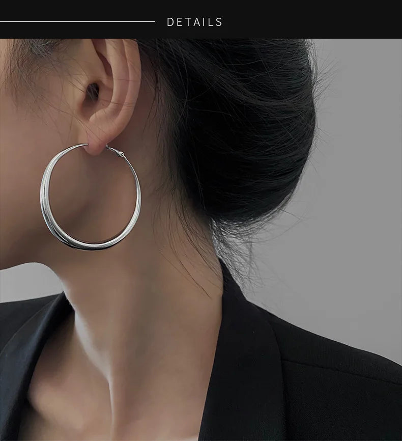 LARGE HOOP EARRINGS Silver