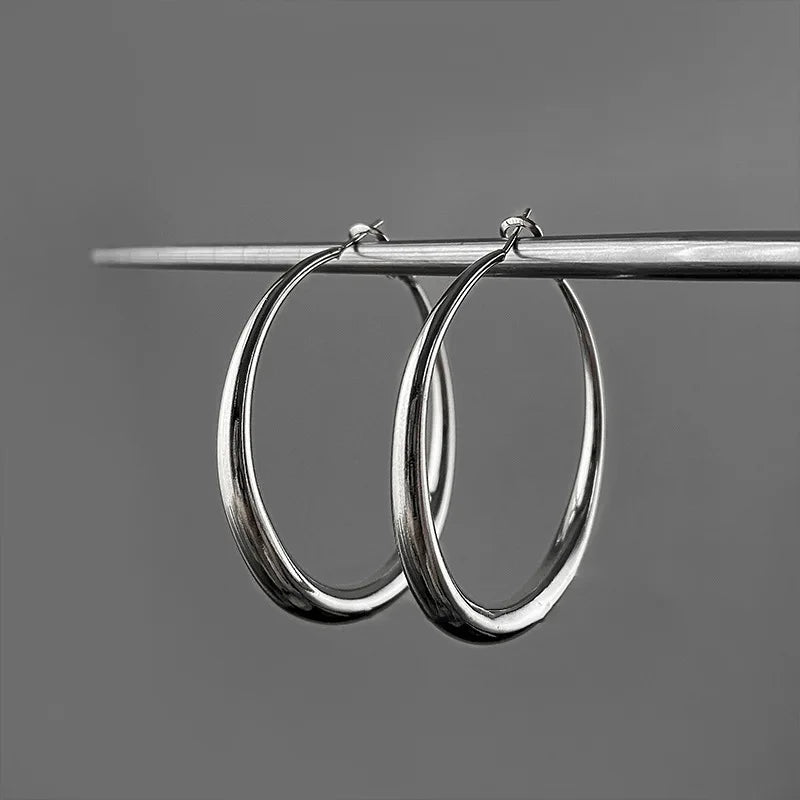 LARGE HOOP EARRINGS Silver