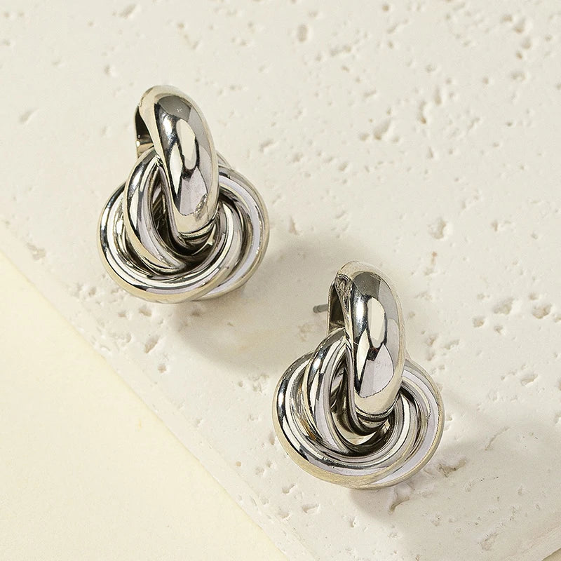 KNOT HOOPS EARRINGS Silver