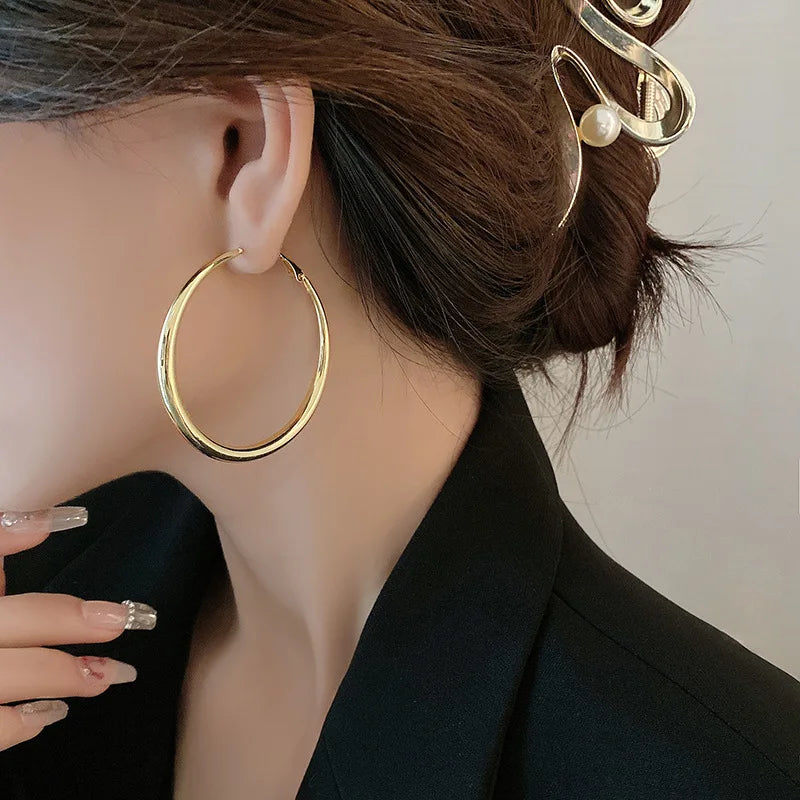 LARGE HOOP EARRINGS Silver