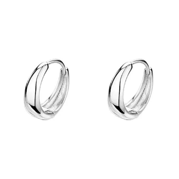 MOON HOOPS EARRINGS Silver