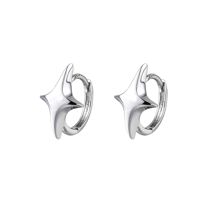 STAR GEO HOOPS Silver